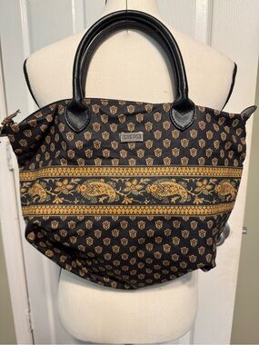 Pierre Deux Black and Gold Patterned Tote